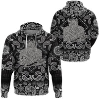 Viking Hoodie Warrior Vintage with Bandana Paisley Style RLT12 - Wonder Print Shop
