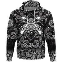 Viking Hoodie Warrior With Big Crossed Axes with Bandana Paisley Style RLT12 - Wonder Print Shop