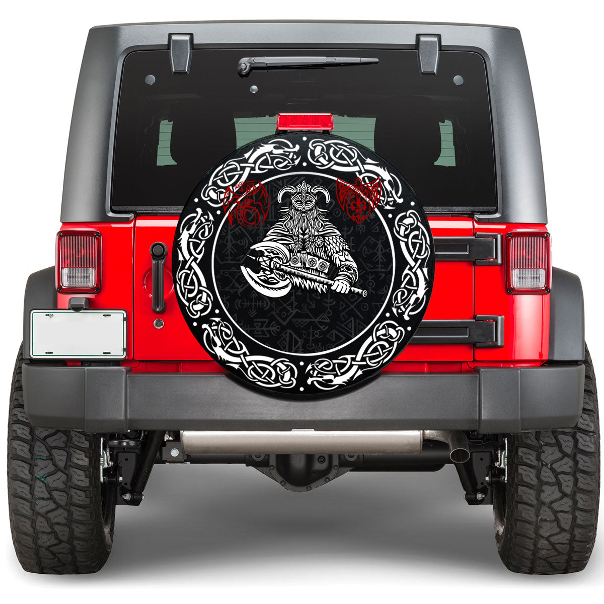 Viking Warrior With Big Sword Viking Spare Tire Cover RLT12 - Wonder Print Shop