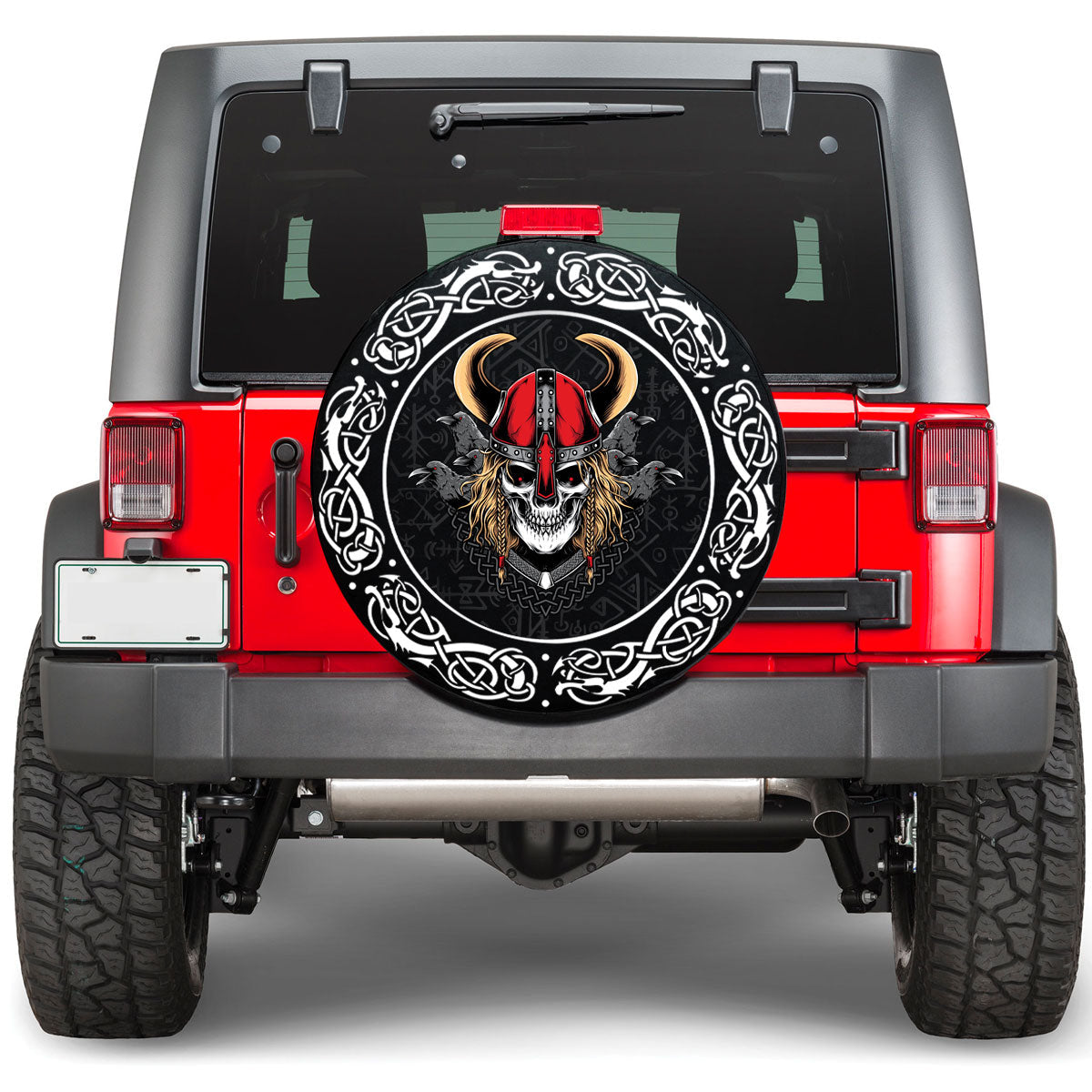 Viking Warrior With Raven Viking Spare Tire Cover RLT12 - Wonder Print Shop