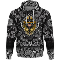Viking Hoodie Warrior and Skull with Bandana Paisley Style RLT12 - Wonder Print Shop