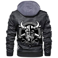 Viking Warrior Head With Axe Leather Jacket RLT12 - Wonder Print Shop
