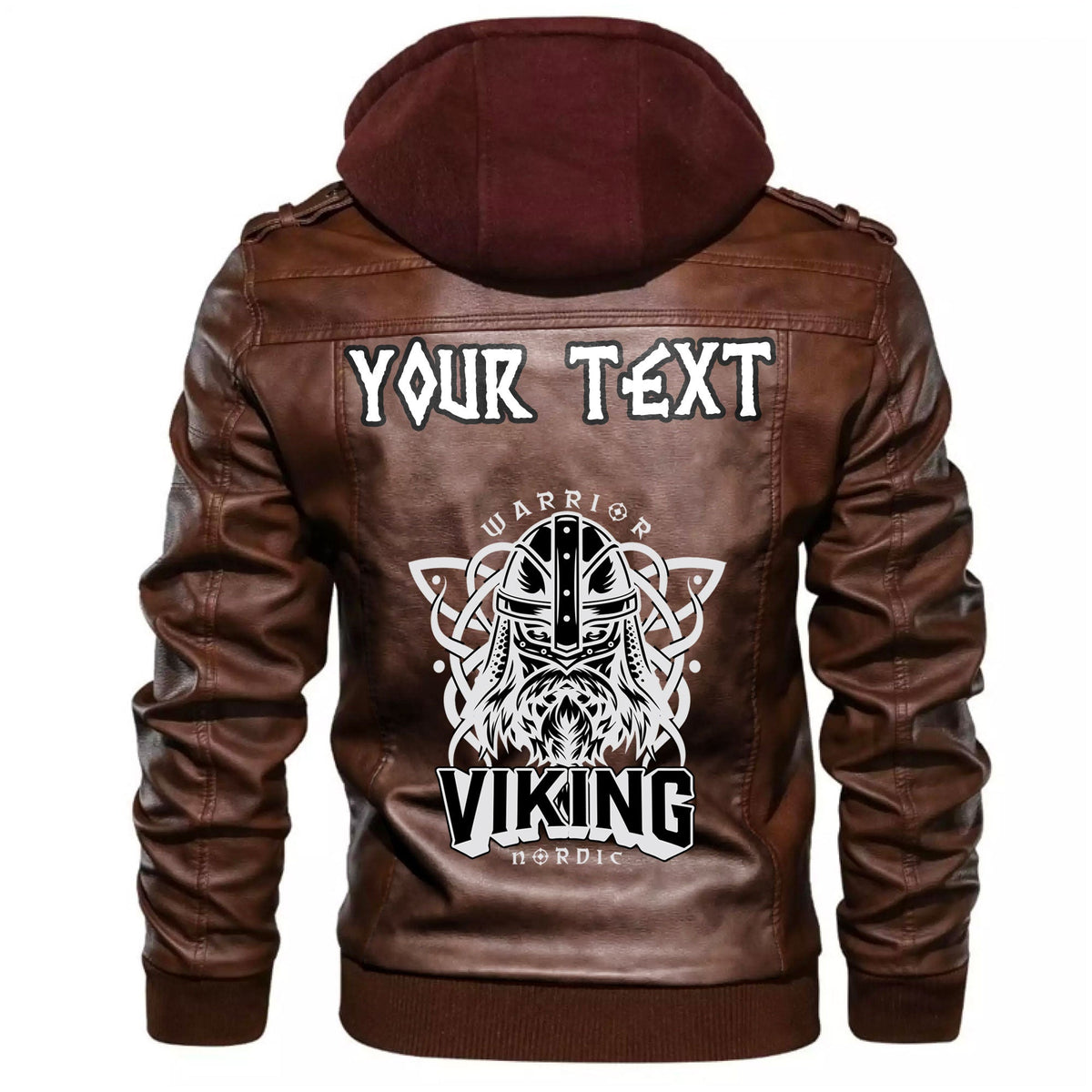 (Custom) Wonder Print Shop - Warrior Nordic Leather Jacket RLT12 - Wonder Print Shop