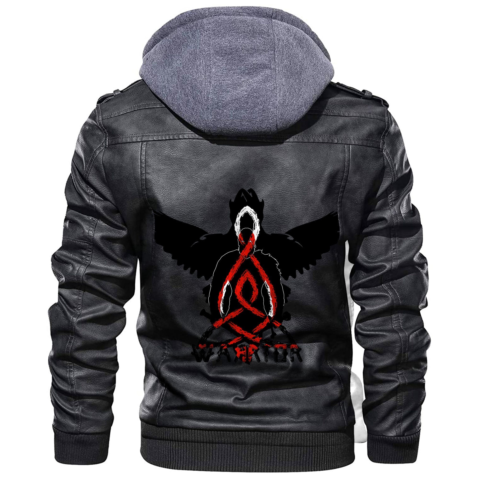 Viking Warrior Ravens Valknut Leather Jacket RLT12 - Wonder Print Shop