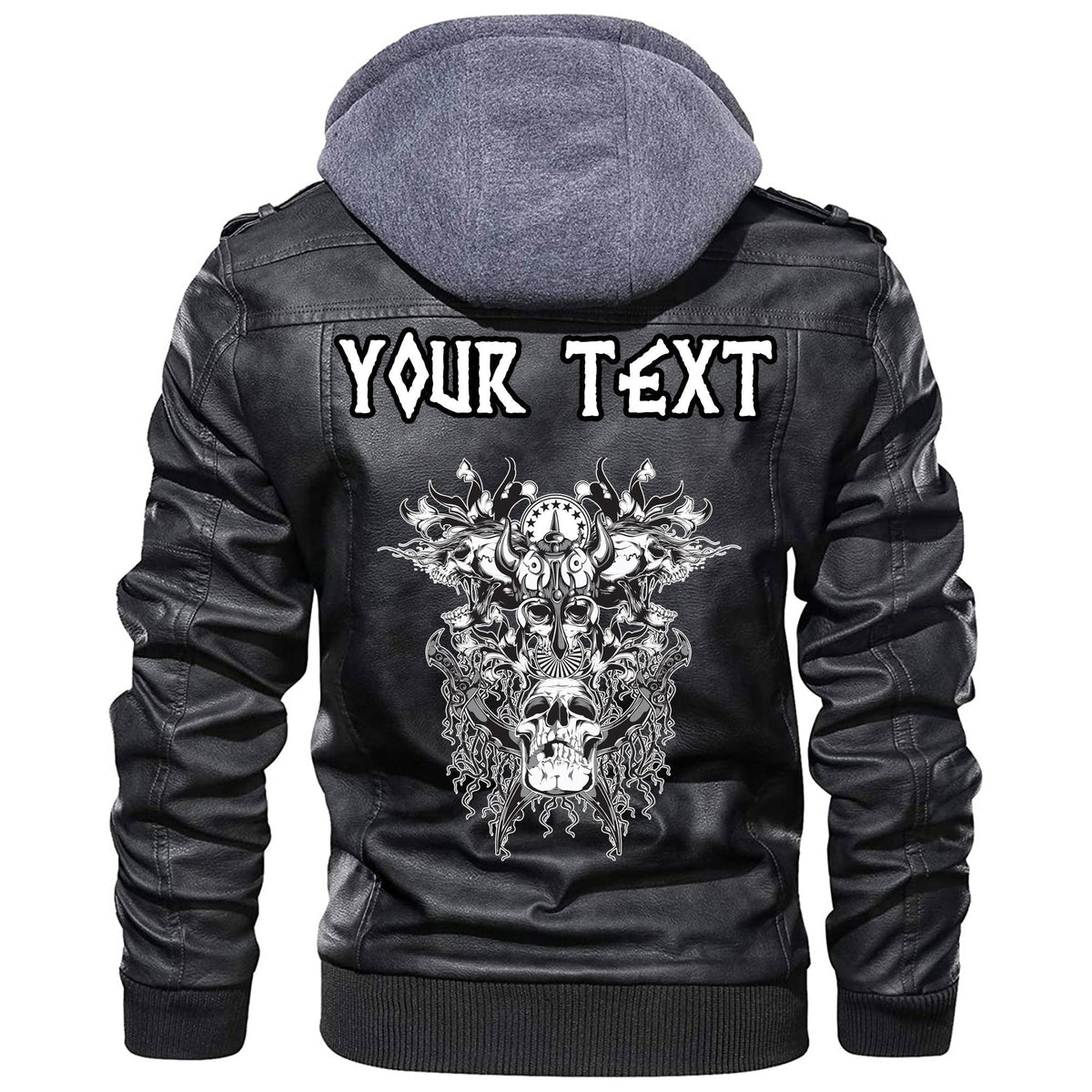 (Custom) Wonder Print Shop - Warrior Skull Leather Jacket RLT12 - Wonder Print Shop