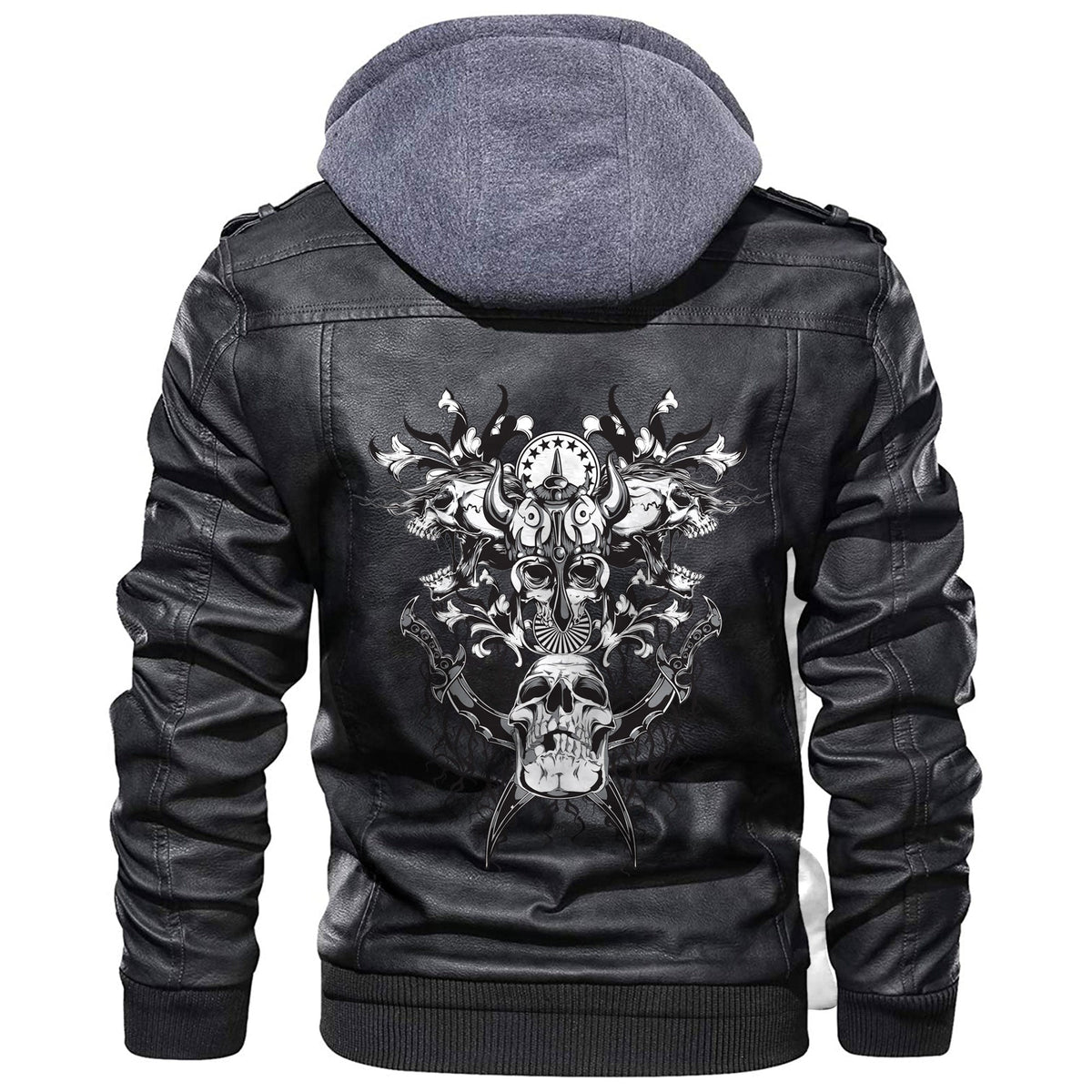 Viking Warrior Skull Leather Jacket RLT12 - Wonder Print Shop