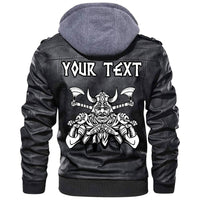 (Custom) Wonder Print Shop - Warrior With Big Crossed Axes Leather Jacket RLT12 - Wonder Print Shop
