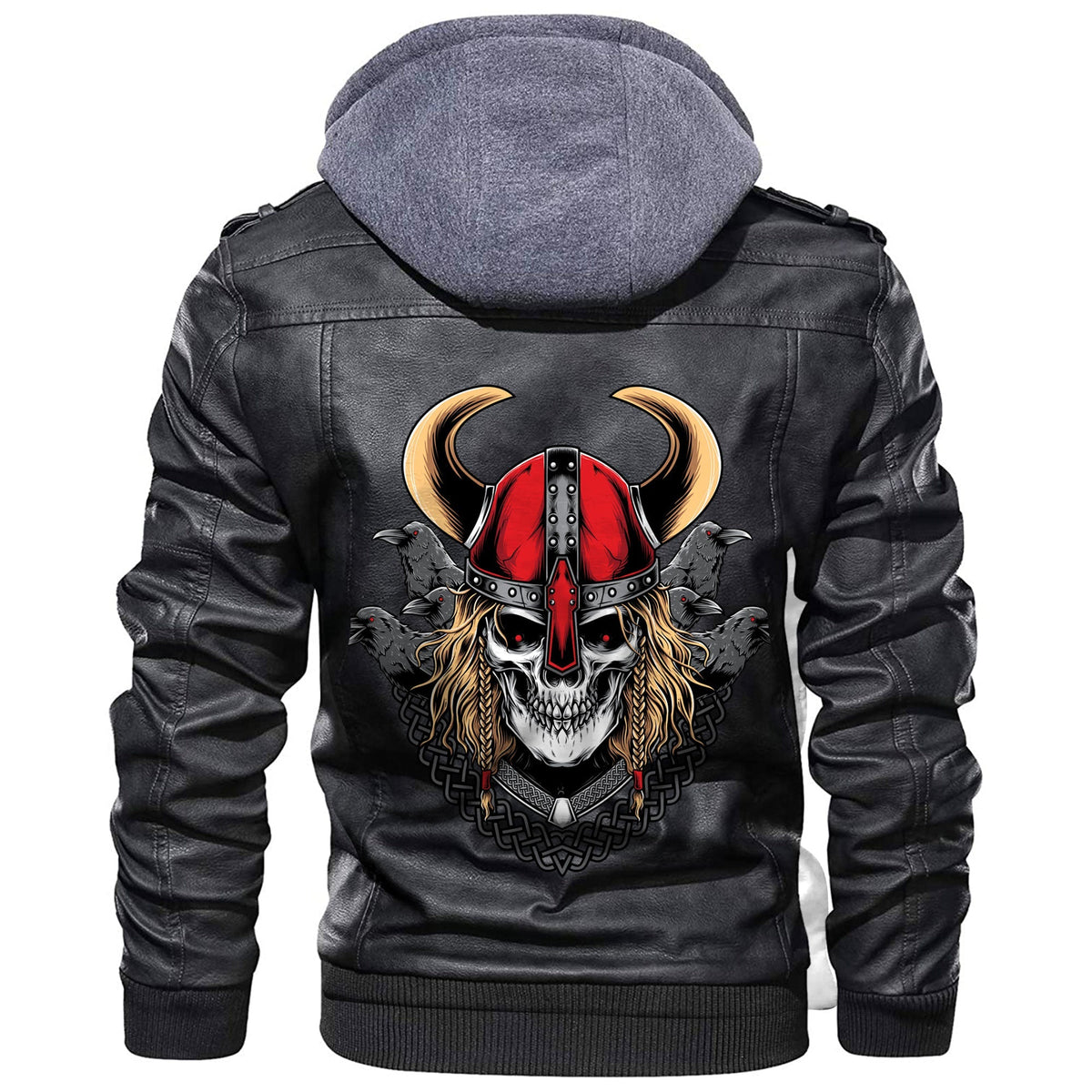 Viking Warrior With Raven Leather Jacket RLT12 - Wonder Print Shop