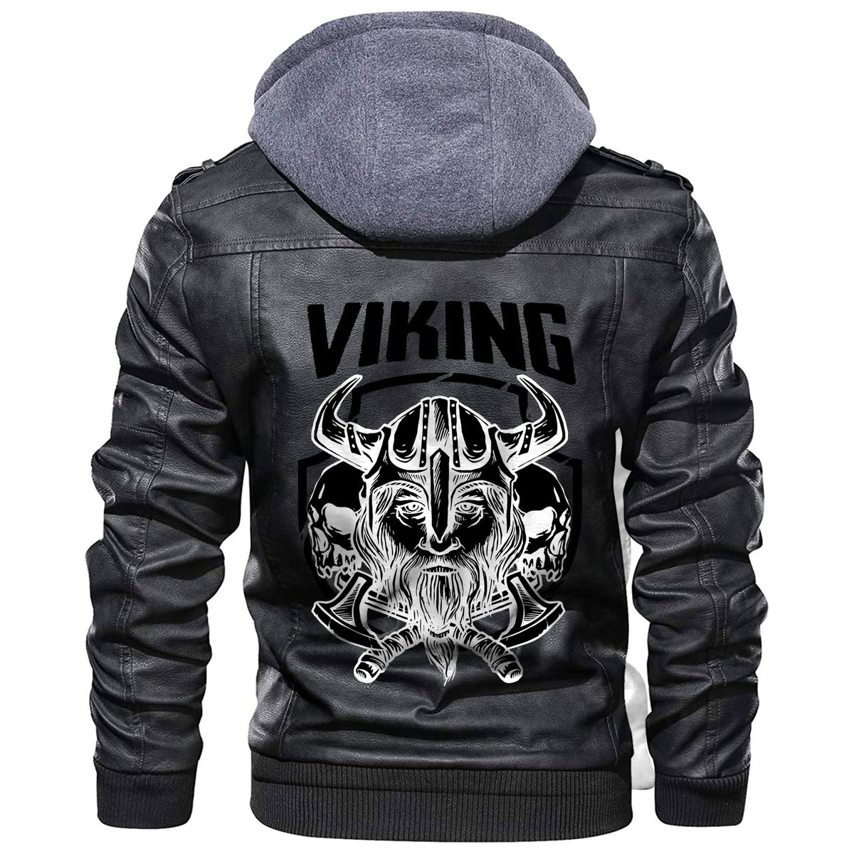 Viking Warrior With Skull Leather Jacket RLT12 - Wonder Print Shop