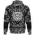 Viking Hoodie Warriors Head Monochrome Color with Bandana Paisley Style RLT12 - Wonder Print Shop