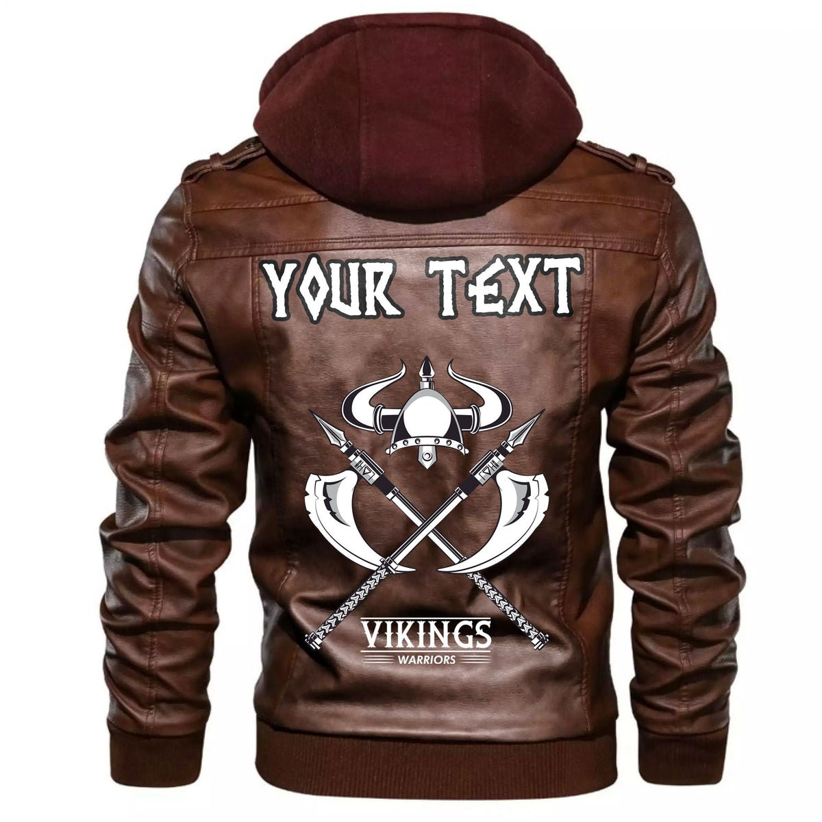 (Custom) Wonder Print Shop - Warriors And Medieval Drawings Weapons Leather Jacket RLT12 - Wonder Print Shop