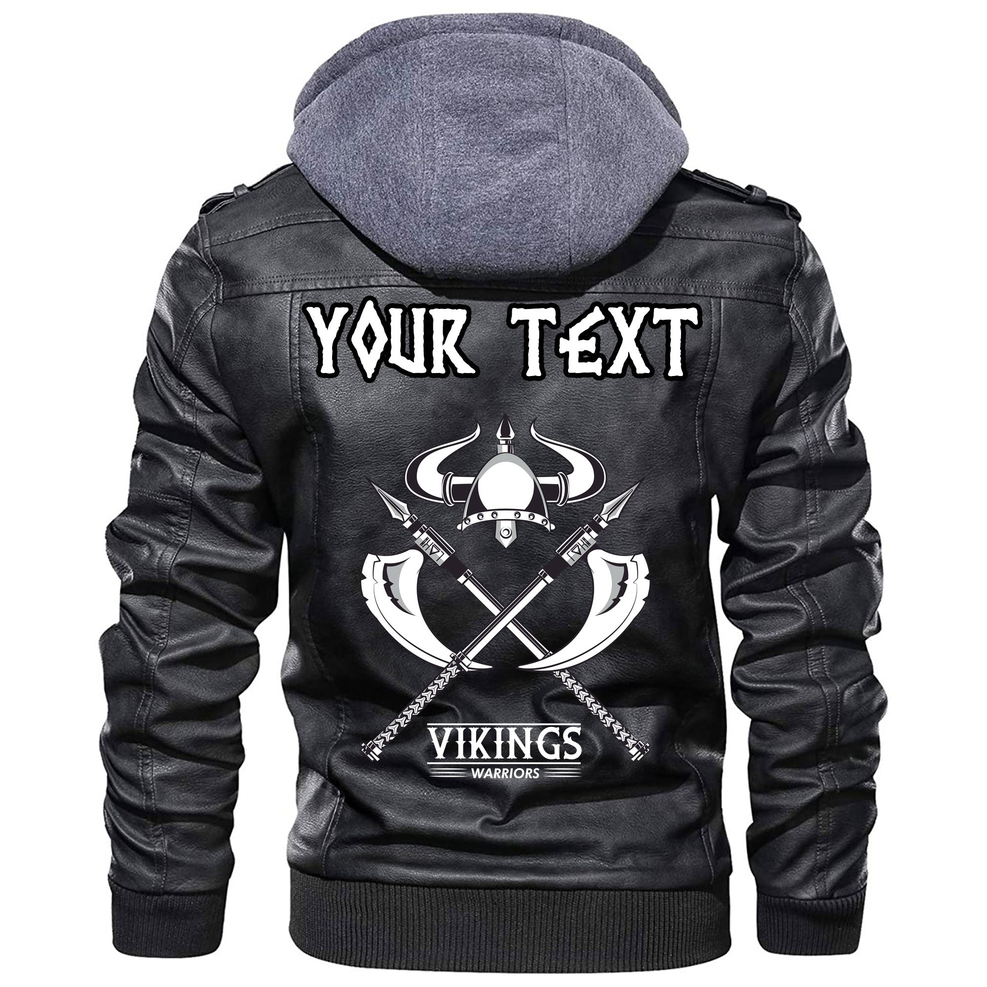 (Custom) Wonder Print Shop - Warriors And Medieval Drawings Weapons Leather Jacket RLT12 - Wonder Print Shop