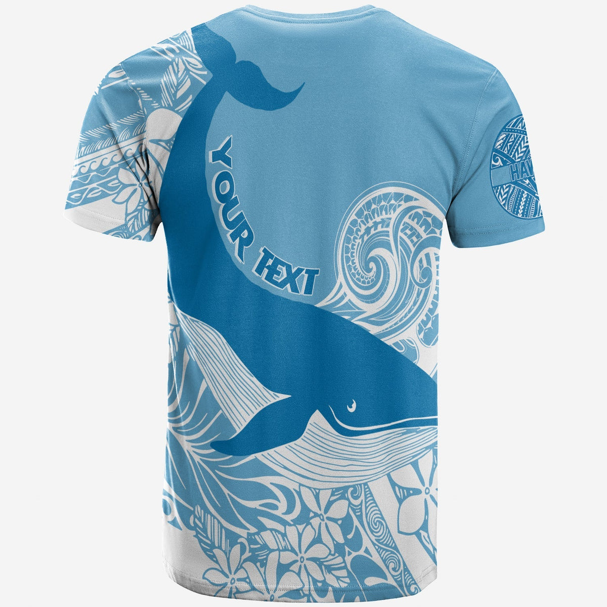 Custom Hawaii Kohol Humpback Whale T Shirt Cerulean - Wonder Print Shop