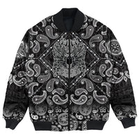 Viking Bomber Jacket Winged Skull with Bandana Paisley Style RLT12 - Wonder Print Shop