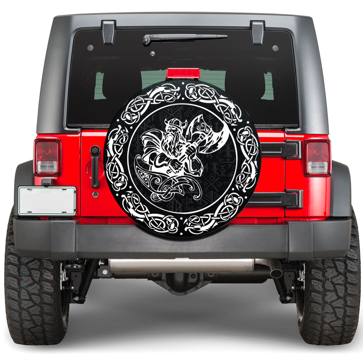 Viking With An Axe With The Motives Of Scandinavian Culture Viking Spare Tire Cover RLT12 - Wonder Print Shop