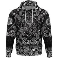 Viking Hoodie With War Hammer Medieval Warrior with Bandana Paisley Style RLT12 - Wonder Print Shop