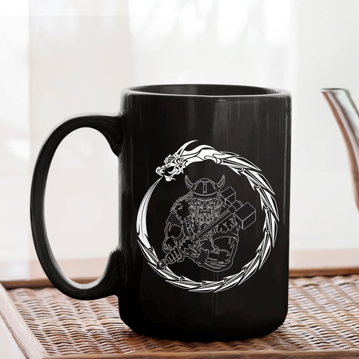 viking-mug-with-war-hammer-medieval-warrior-mug