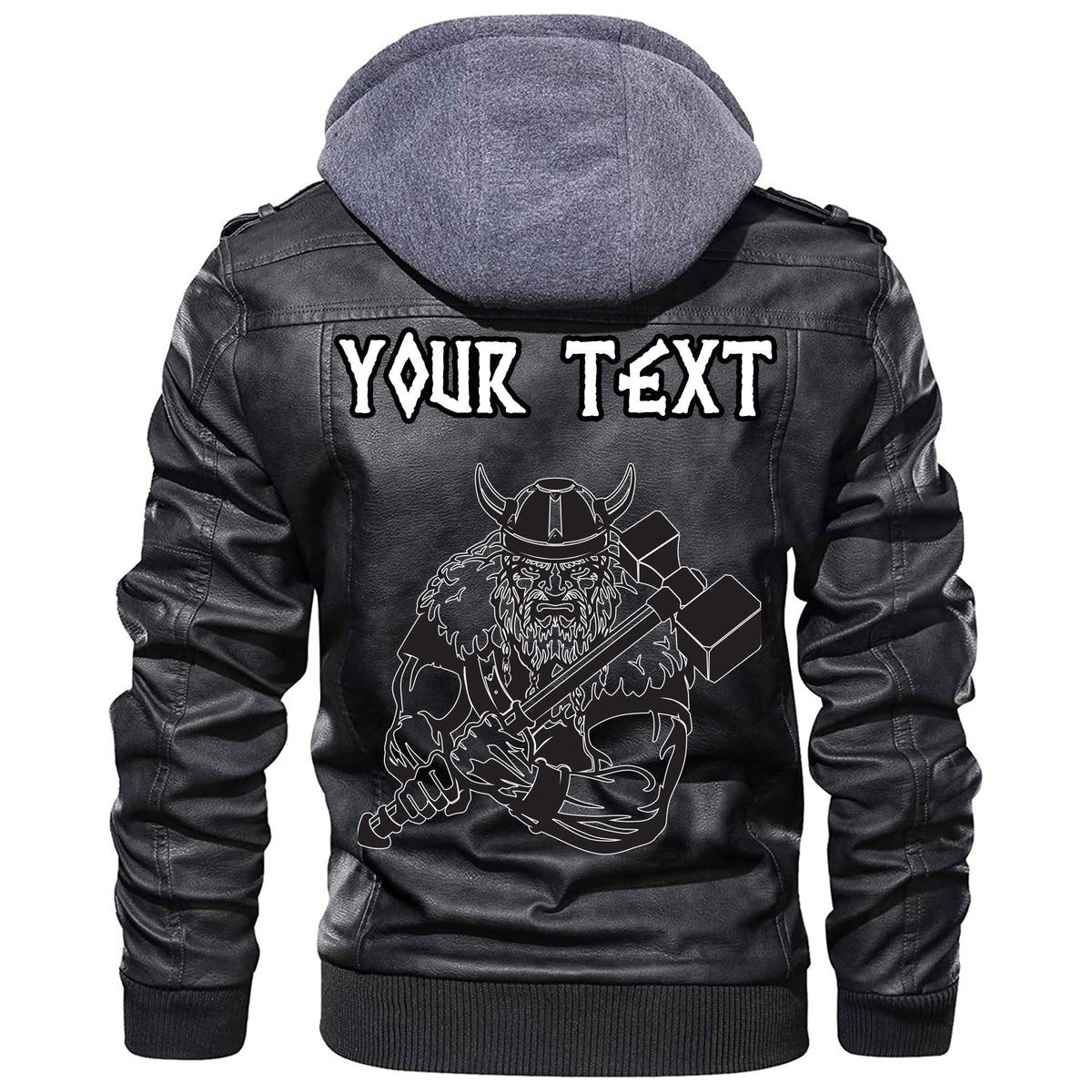 (Custom) Wonder Print Shop - With War Hammer Medieval Warrior Leather Jacket RLT12 - Wonder Print Shop