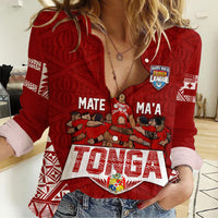 Personalised Tonga Rugby Women Casual Shirt Mate Ma'a Tonga Warriors - Wonder Print Shop