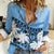 Personalised Fiji Day Women Casual Shirt Flying Fijians Masi Kesa Style - Turquoise - Wonder Print Shop
