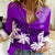 Personalised Fiji Day Women Casual Shirt Flying Fijians Masi Kesa Style - Violet - Wonder Print Shop