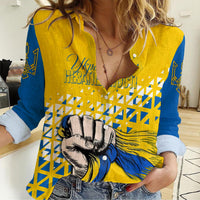 Personalised Ukraine Women Casual Shirt 31st Independence Anniversary - Wonder Print Shop