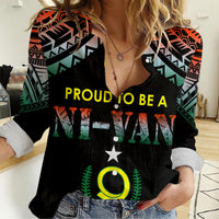 Vanuatu Proud To Be A Ni-Van - Polynesian Pattern Women Casual Shirt - Penama Province - Wonder Print Shop