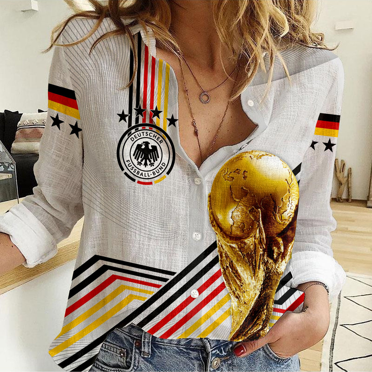 Personalised Germany Women Casual Shirt World Cup 2022 - Champions - Wonder Print Shop