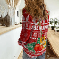 Hawaii Christmas Women Casual Shirt Mele Kalikimaka - Ukulele - Wonder Print Shop