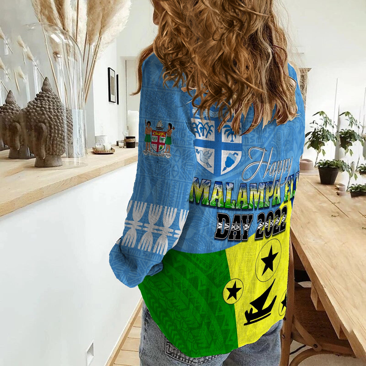 Malampa Fiji Day Women Casual Shirt Mix Tapa Style - Wonder Print Shop