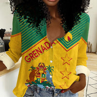 Grenada Independence Day Women Casual Shirt Geometric Style - Wonder Print Shop