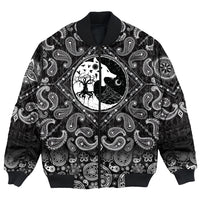 Viking Bomber Jacket Wolf and Ravens with Bandana Paisley Style RLT12 - Wonder Print Shop