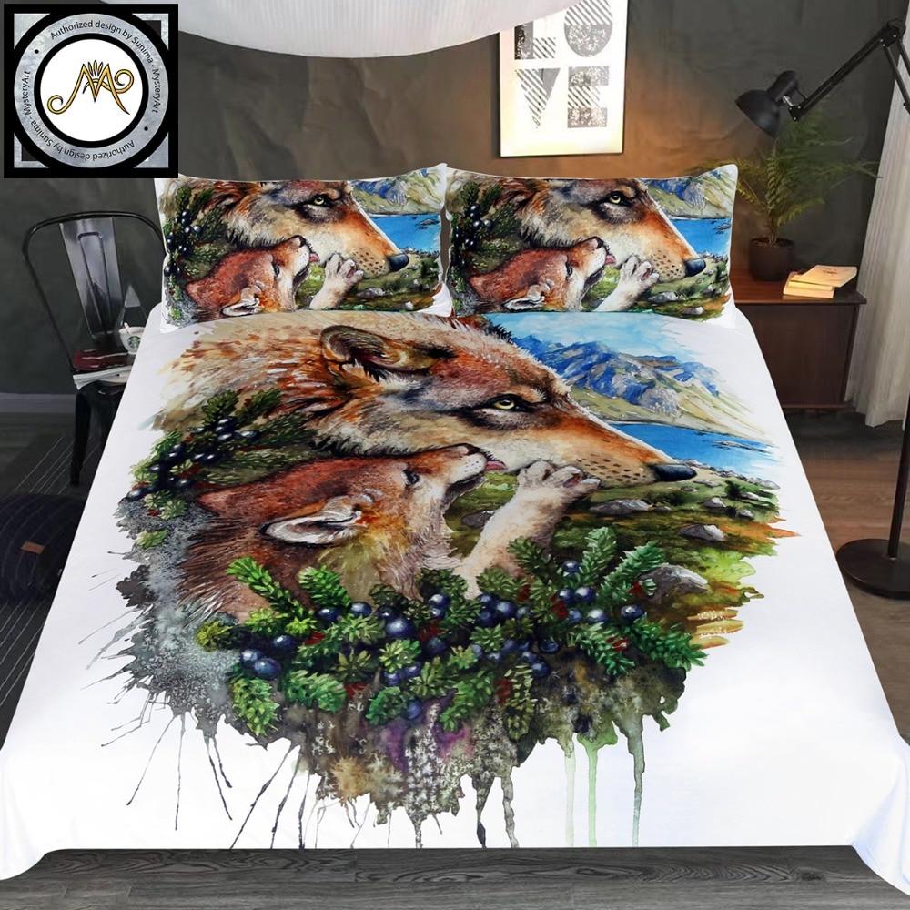 Wolves Family Native American Bedding Set LT10 - Wonder Print Shop