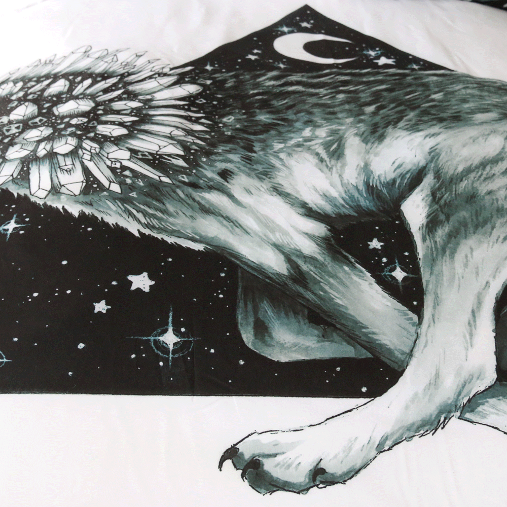 Wolf Running Bedlinen Native American Bedding Set LT10 - Wonder Print Shop