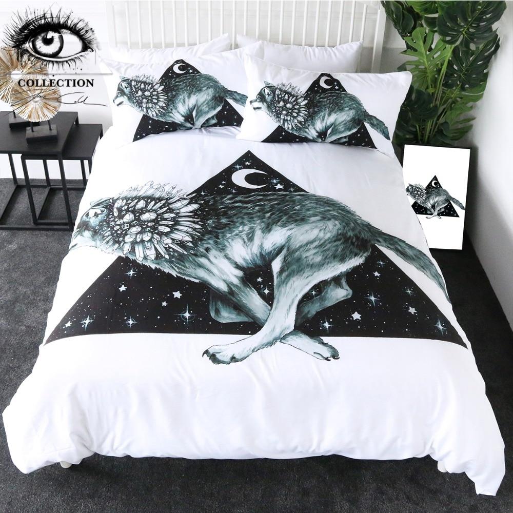 Wolf Running Bedlinen Native American Bedding Set LT10 - Wonder Print Shop