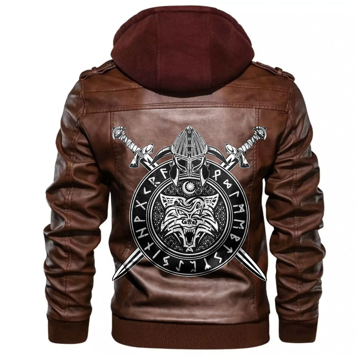Viking Wolf Symbol Of Grunge Style Leather Jacket RLT12 - Wonder Print Shop