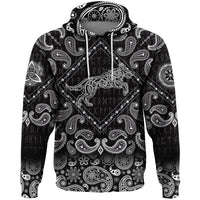 Viking Hoodie Wolf Tattoo In Traditional Celtic Style with Bandana Paisley Style RLT12 - Wonder Print Shop