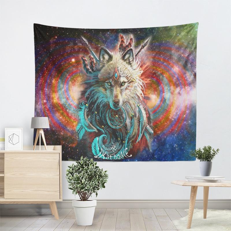 Wolf Warrior Dreamcatcher Native American Tapestry LT10 - Wonder Print Shop
