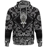 Viking Hoodie Wolf With Helmet with Bandana Paisley Style RLT12 - Wonder Print Shop
