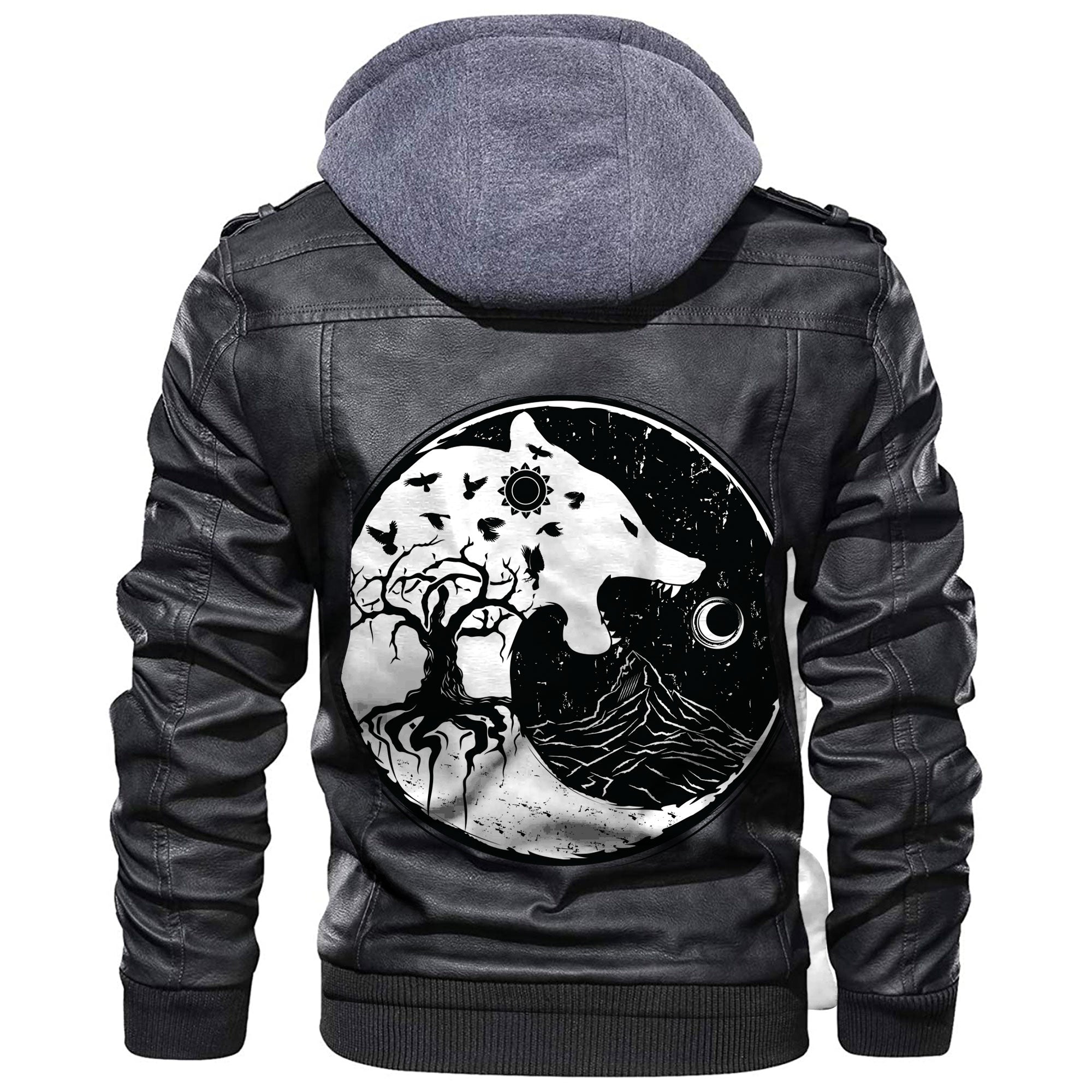 Viking Wolf and Ravens Leather Jacket RLT12 - Wonder Print Shop