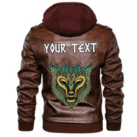 (Custom) Wonder Print Shop - Wolf Ethnic Style Leather Jacket RLT12 - Wonder Print Shop