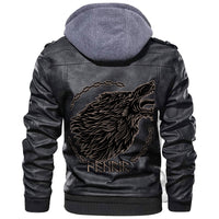 Viking Wolf Fenrir To Old Norse Mythology On White Leather Jacket RLT12 - Wonder Print Shop