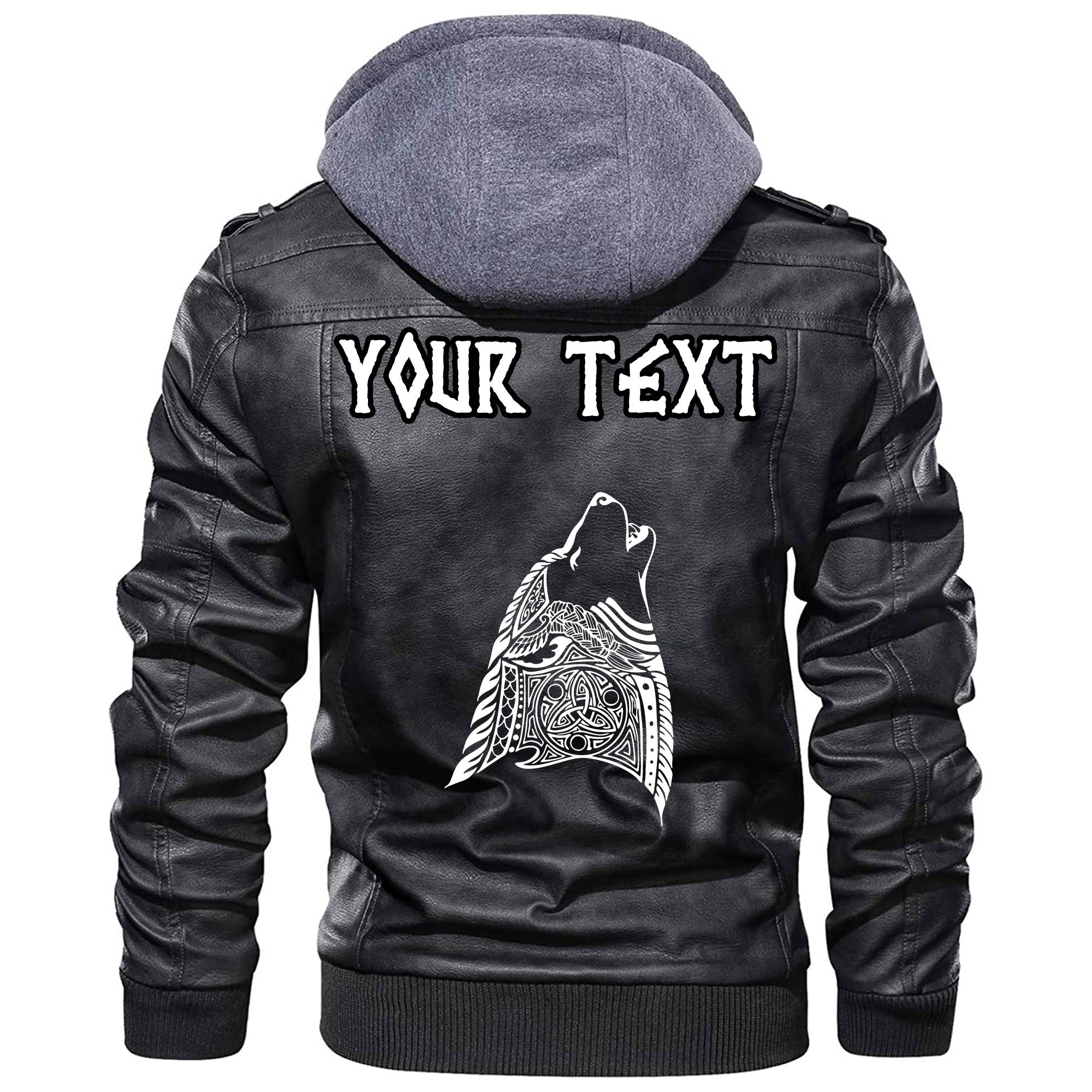 (Custom) Wonder Print Shop - Wolf Head Howling Leather Jacket RLT12 - Wonder Print Shop