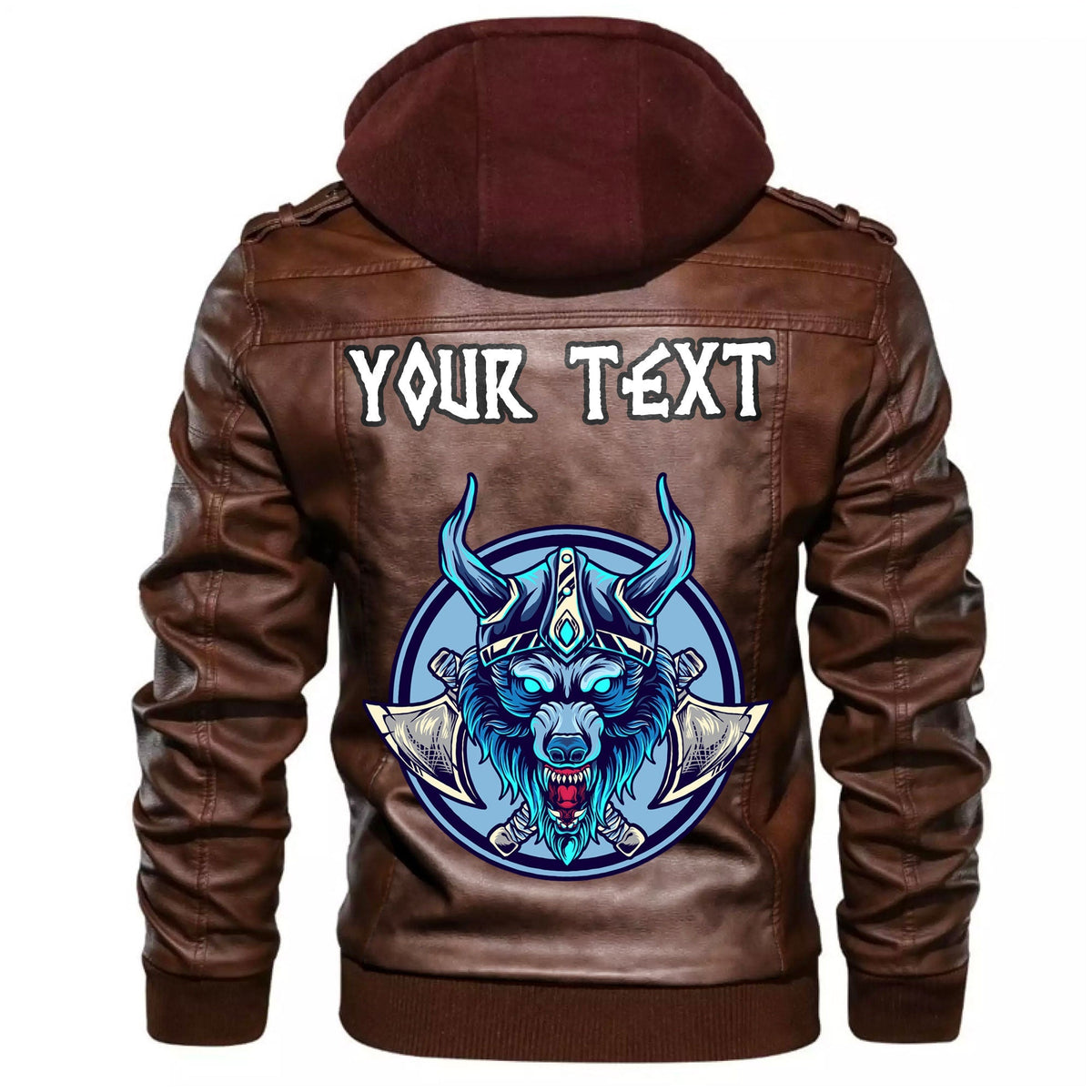 (Custom) Wonder Print Shop - Wolf Head Leather Jacket RLT12 - Wonder Print Shop