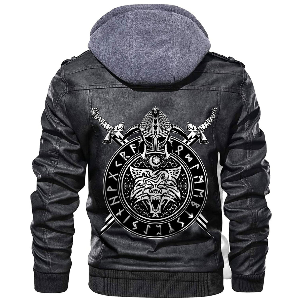 Viking Wolf Symbol Of Grunge Style Leather Jacket RLT12 - Wonder Print Shop