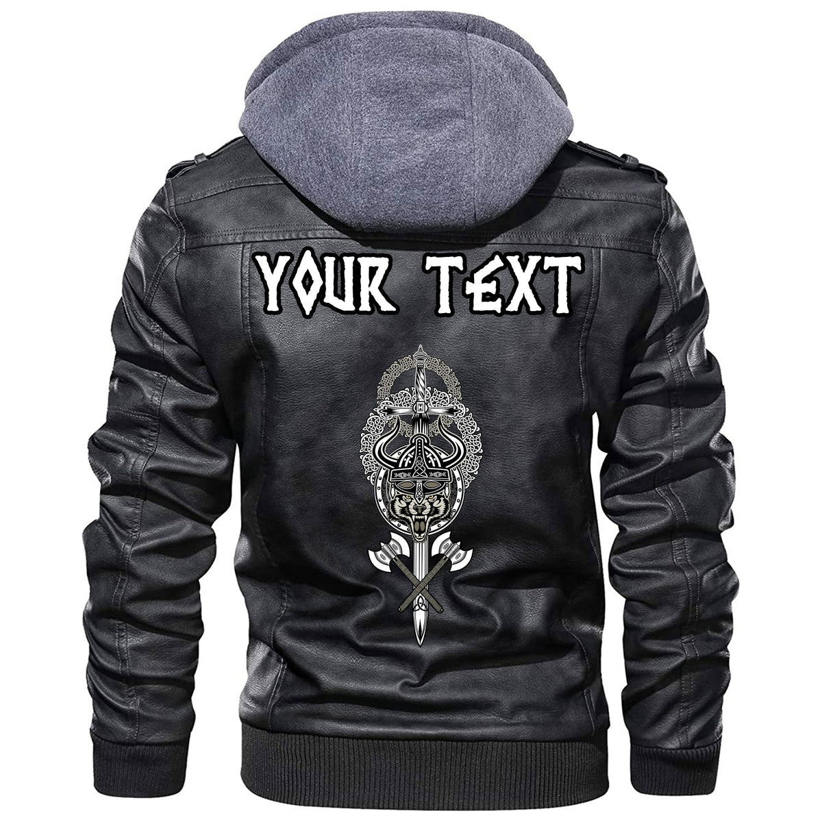 (Custom) Wonder Print Shop - Wolf With Helmet Leather Jacket RLT12 - Wonder Print Shop