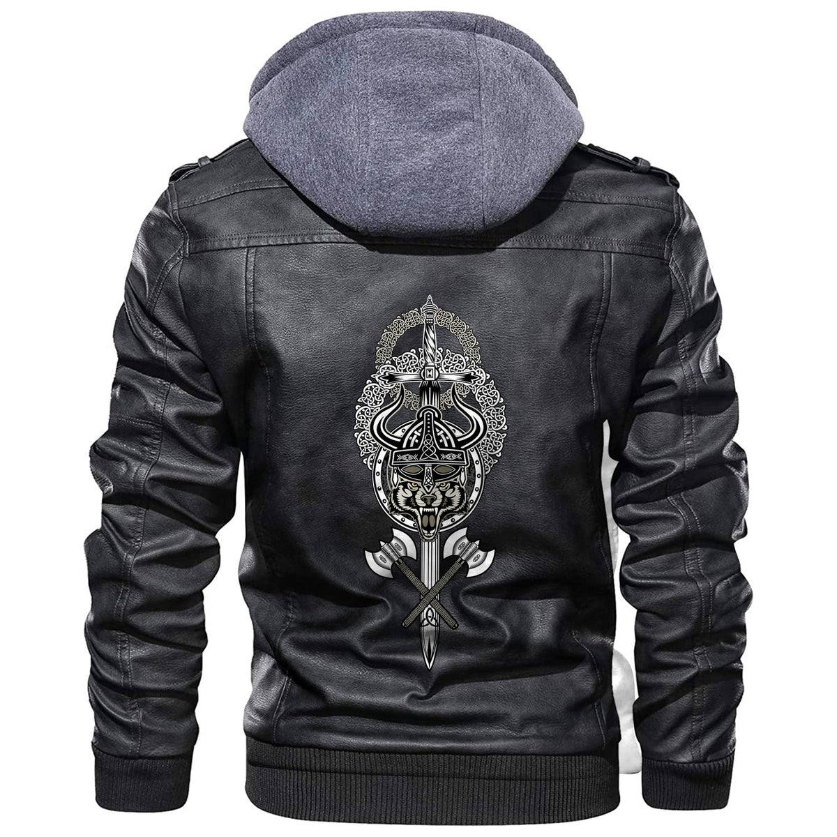 Viking Wolf With Helmet Leather Jacket RLT12 - Wonder Print Shop