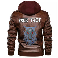 (Custom) Wonder Print Shop - Wolf and Valknut Leather Jacket RLT12 - Wonder Print Shop