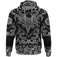 Viking Hoodie Wolfs with Bandana Paisley Style RLT12 - Wonder Print Shop