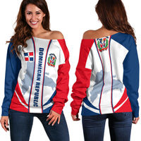 Dominican Republic Off Shoulder Sweater Simple Vibe LT6 - Wonder Print Shop